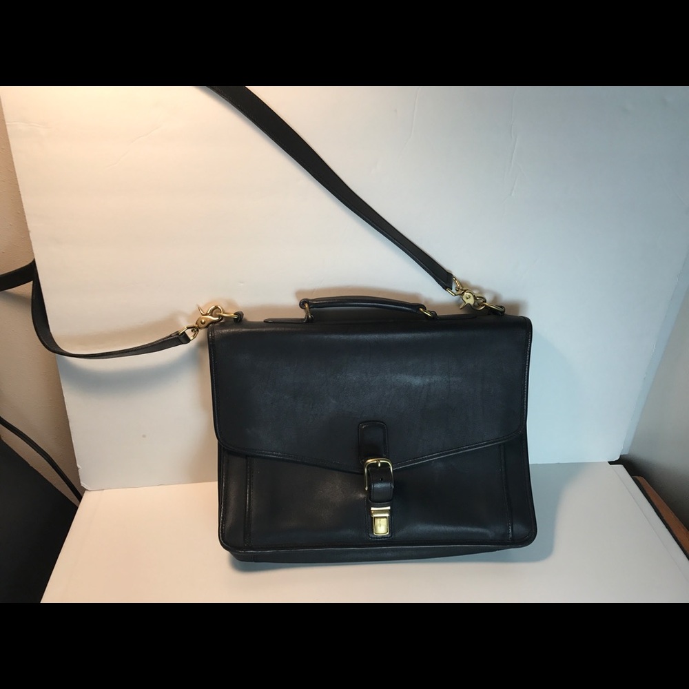 Classic Black Leather Satchel or briefcase.